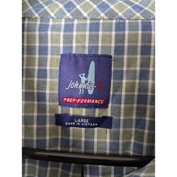 Johnnie O Prep Formance Button Down Shirt Mens Large Plaid Casual Stretch - Picture 6 of 9